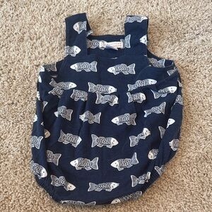 The Beaufort Bonnet Company Navy Fish Print One Piece